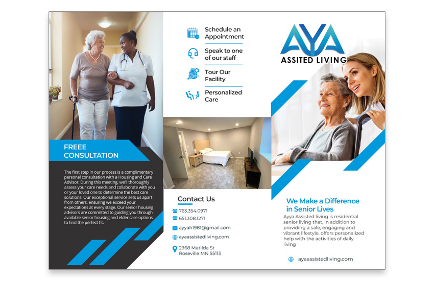 Aya Assisted Living — Brochure Design by Multimedia Graphics
