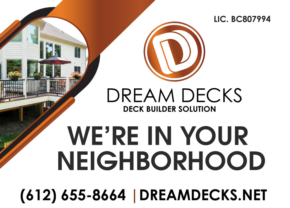 Dream Decks lawn sign
