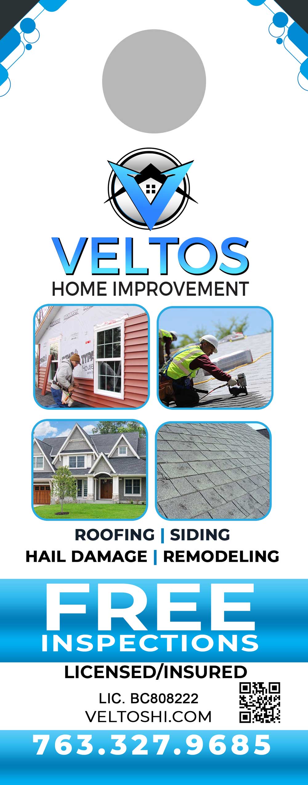 Veltos Roofing door hanger