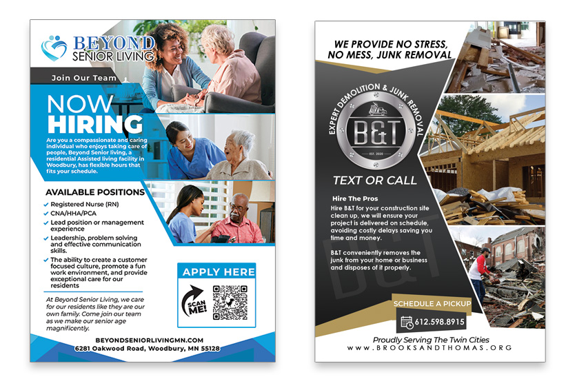 Beyond Senior Living & B&T Junk Removal — Digital Insert Design by Multimedia Graphics