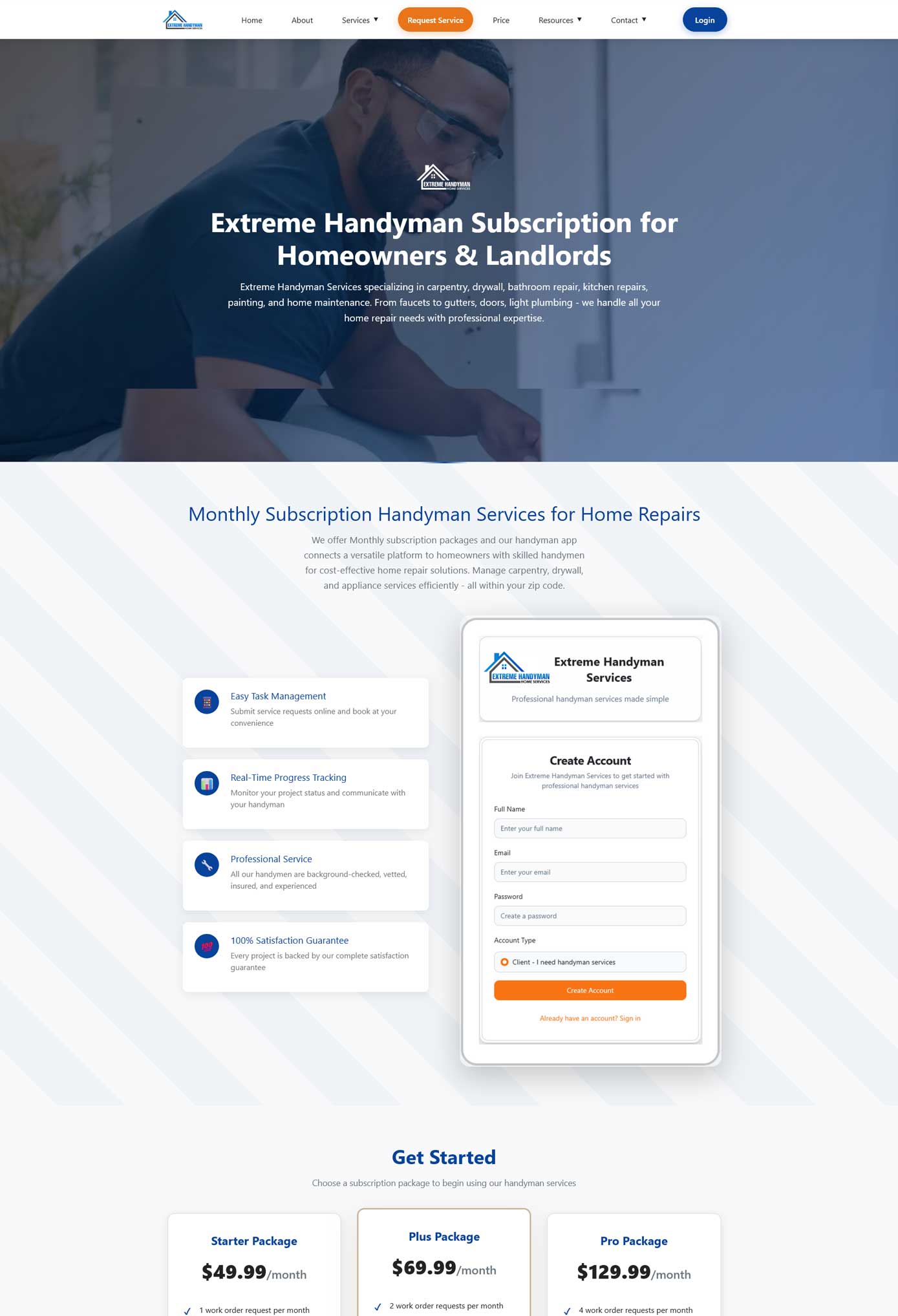 Extreme Handyman Service - Website Design by Multimedia Graphics