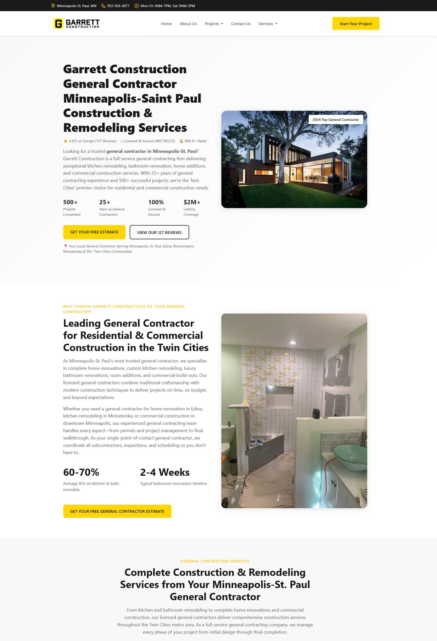 Garrett Construction - Website Design by Multimedia Graphics