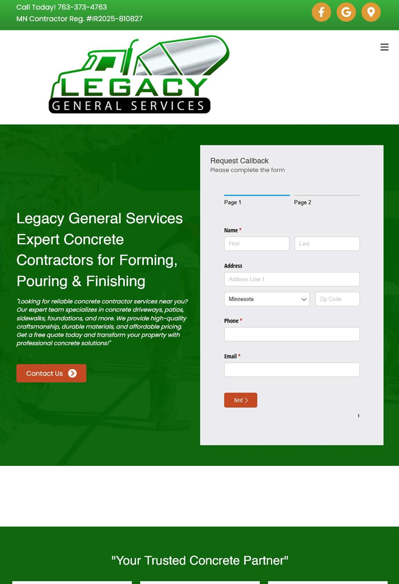 Legacy General Services - Website Design by Multimedia Graphics
