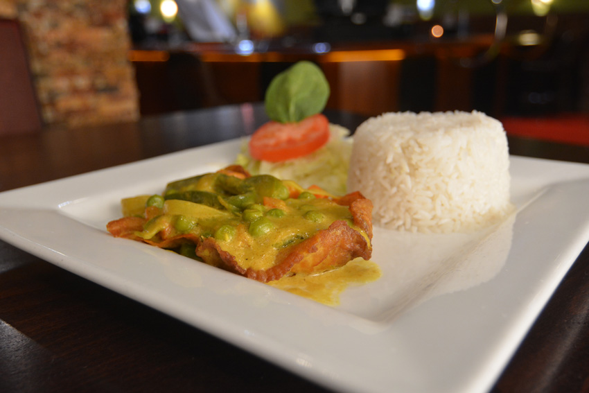 Latin cuisine with rice and vegetables