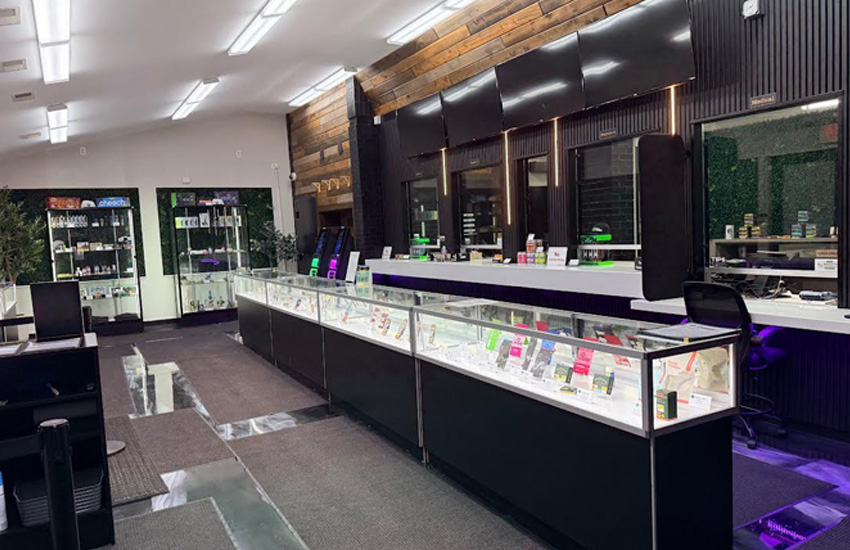 Fridley Dispensary — Retail counter and product cases