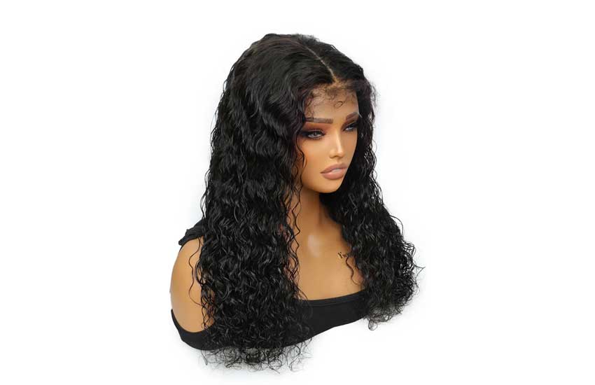 Hair product photography — 13x6 HD lace frontal wig, curly style