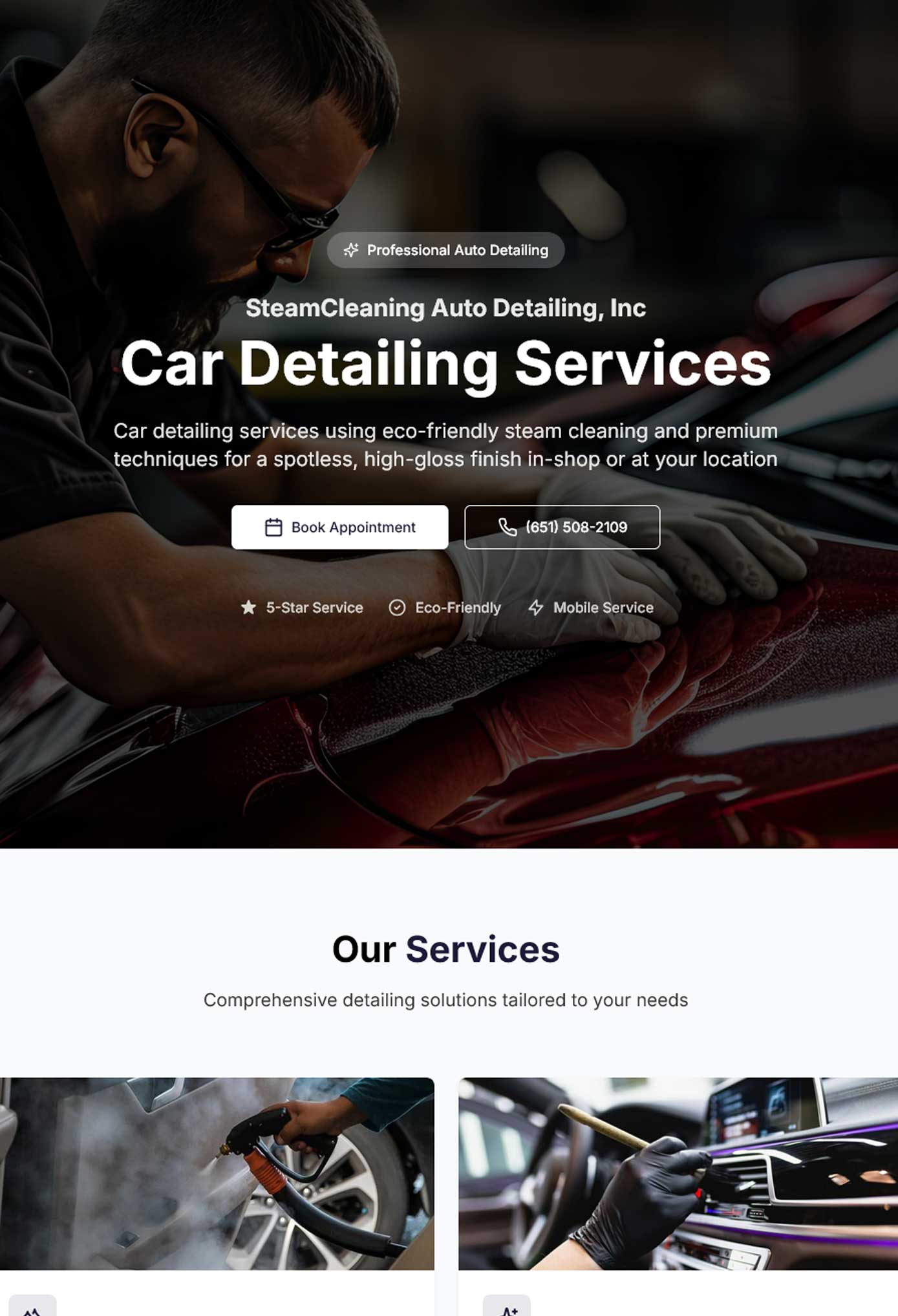 Steam Clean MN - Website Design by Multimedia Graphics