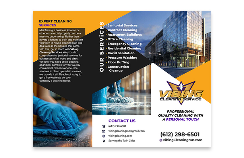 Vibing Cleaning Service — Brochure Design by Multimedia Graphics
